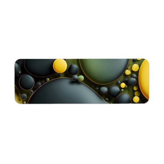 Étiquette Luminous Fluid Dynamics: Yellow and Green Abstract (Devant)