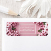 Étiquette Luminous Pink Cherry Blossom Double Frame (En situation)