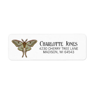 Étiquette Luna Moth Gothique Adresse de retour
