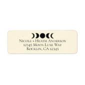 Étiquette Lunar Luxe Black & Cream Moon Mariage (Devant)