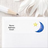 Étiquette Lune bleue personnalisable (En situation)