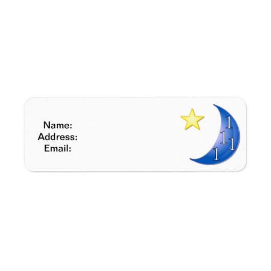 Étiquette Lune bleue personnalisable (Devant)