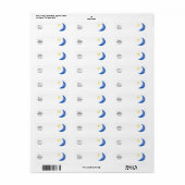 Étiquette Lune bleue personnalisable (Feuille entière)
