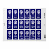 Étiquette Lune bleue - Plaque de livre (Feuille entière)