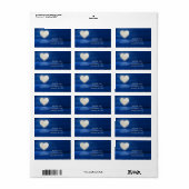 Étiquette Lune de coeur avec neige Plage couverte Adresse hi (Feuille entière)