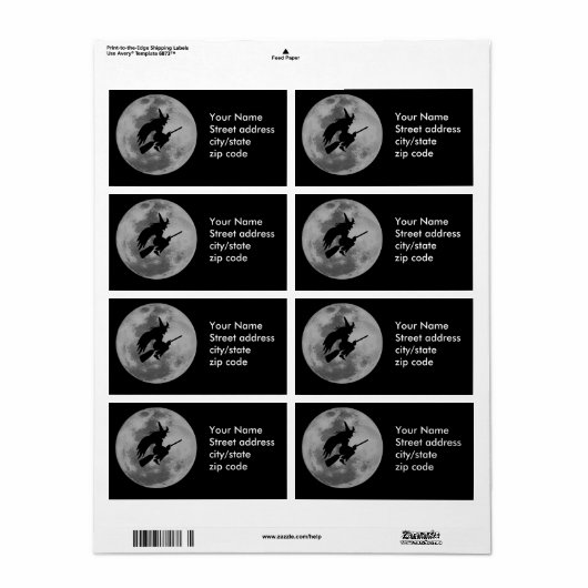 Étiquette Lune de cuisine (Feuille entière)