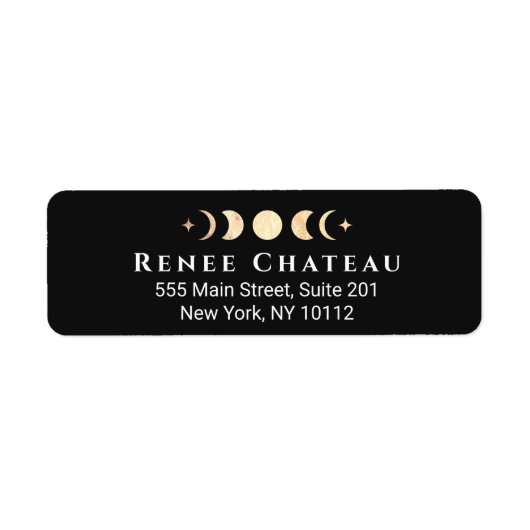 Étiquette Lune d'or Phases de l'assainissement de l'énergie (Devant)