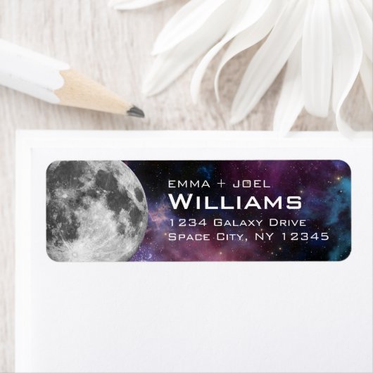 Étiquette Lune Solaire Espace Système Espace Retour Adresse  (En situation)