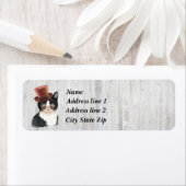 Étiquette Lunettes de soleil et chapeau noir et blanc (En situation)