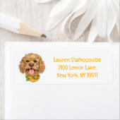 Étiquette Lunettes de soleil pour chien Goldendoodle mignon (En situation)