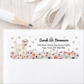 Étiquette Lunettes de vue rétro pour chien roux irlandais Te (En situation)