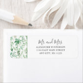 Étiquette Lush Greenery Botanical MR & MRS adresse de retour (En situation)