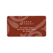 Étiquette Lush Sienna Damassé Adresse de Mariage Classique (Devant)