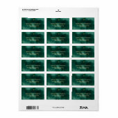 Étiquette Luxe Aquarelle Malachite Mariage Or (Feuille entière)