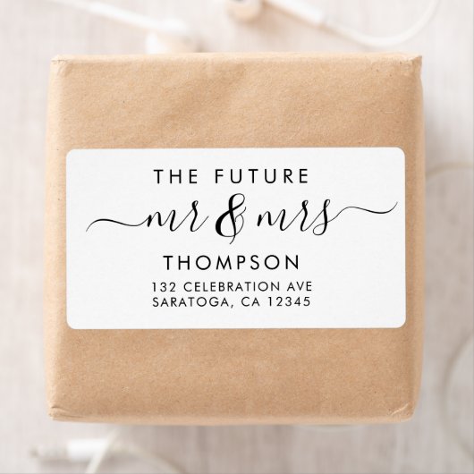 Étiquette Luxe Elegant Future MR et MRS Script Modern Lab (En situation)