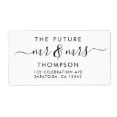 Étiquette Luxe Elegant Future MR et MRS Script Modern Lab (Devant)