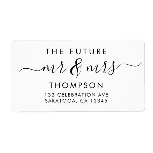 Étiquette Luxe Elegant Future MR et MRS Script Modern Lab (Devant)