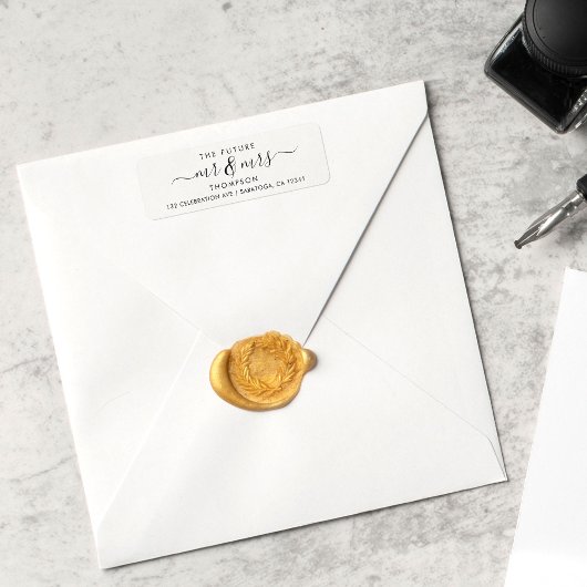 Étiquette Luxe Elegant Future MR et MRS Script Moderne