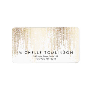 Étiquette Luxe Faux Gold Confetti Motif de pluie