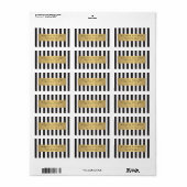 Étiquette Luxe Gras Gras Gris Gris et Gris avec Gold Bar (Feuille entière)