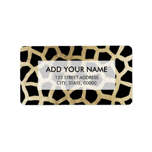 Étiquette Luxe moderne noir et or feuille poster de animal (Devant)