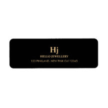 Luxueux Noir Or Monogramme Minimaliste