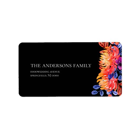 Étiquette Luxurious Classy Elegant Watercolor Flowers  (Devant)