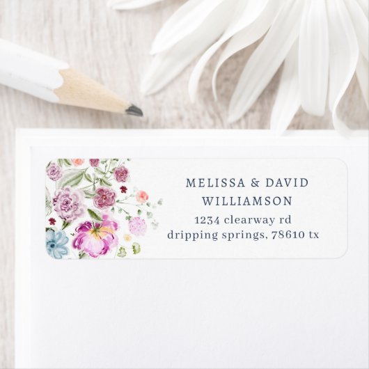 Étiquette Luxurious Spring Garden Return Address Label (En situation)