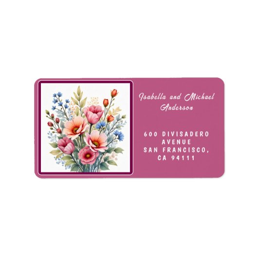 Étiquette Luxury Popular Wildflowers Beautiful Collection (Devant)