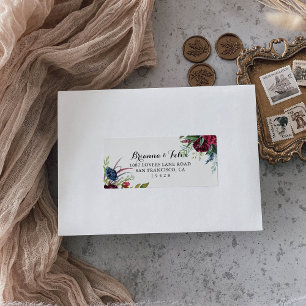 Étiquette Luxury Whimsical Boho Floral Wedding RSVP Adresse