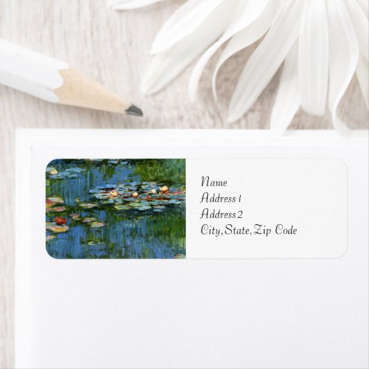 Étiquette Lys d'eau par Monet (En situation)