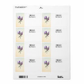 Étiquette Lys péruvien violet (Feuille entière)