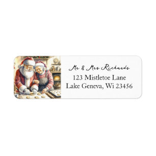 Étiquette M. et Mme Clause Jolie Noël