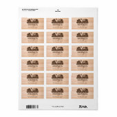 Étiquette M. et Mme Elegant Simple Rustic Wood Mariage (Feuille entière)