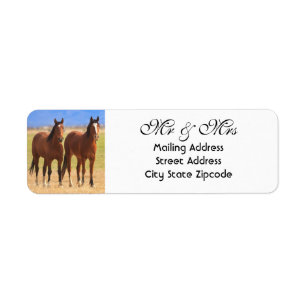 Étiquette M. et Mme Horse Retour Adresse