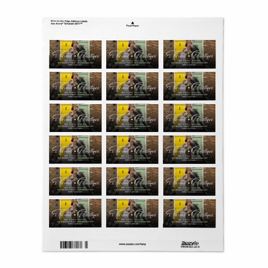 Étiquette M. Et Mme Marié Premier Mariage Photo de Noël (Feuille entière)