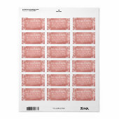 Étiquette M et Mme Monogramme Rose Doré Adresse de vacances (Feuille entière)