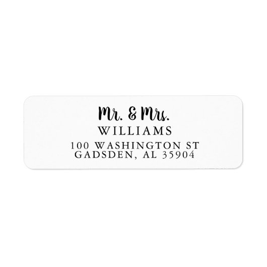 Étiquette M. & Etiquette de l'adresse de retour (Devant)