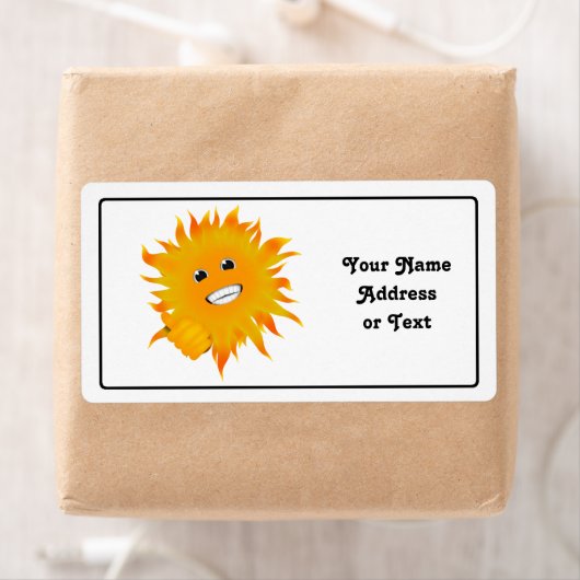 Étiquette M. Happy Sunshine - Pouce Haut (En situation)