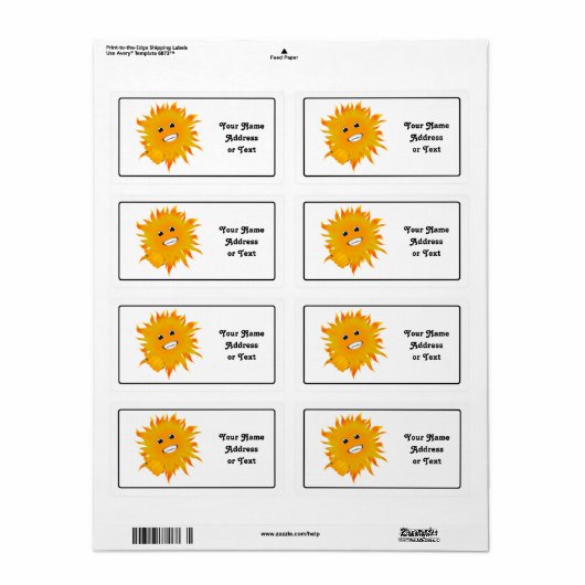 Étiquette M. Happy Sunshine - Pouce Haut (Feuille entière)