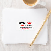 Étiquette M. & Mme Lips & Mustache Adresse du Mariage (En situation)