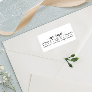 Étiquette M. & Mme Mariage de coeur de mariée et de chambr