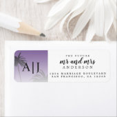 Étiquette M. Mme Monogram Beach Mariage Retour Adresse (En situation)
