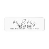 Étiquette M. Mme Retour Adresse Label Modern Chic (Devant)