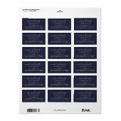Étiquette M. Mme Script Dark Blue Mariage Adresse de retour (Feuille entière)