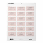 Étiquette M. Mme Script Pastel Mariage rose Adresse de retou (Feuille entière)