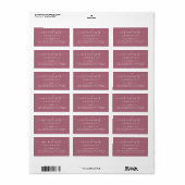 Étiquette M. Mme Script Purple Cassis Mariage Adresse de ret (Feuille entière)