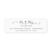 Étiquette M. Mme. Symbole clé Script Nom de retour Adresse (Devant)