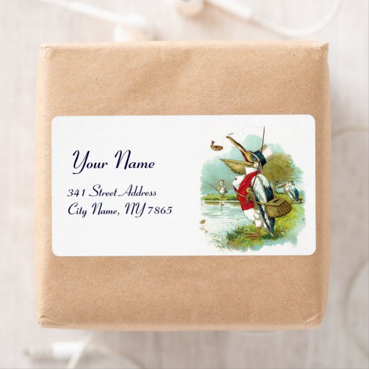 ÉTIQUETTE M. PELICAN FISHING (En situation)