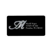 Étiquette M script "Diamond Bling" (Devant)